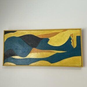 Vintage 70's Lovers "Key to My Heart" Abstract Painting